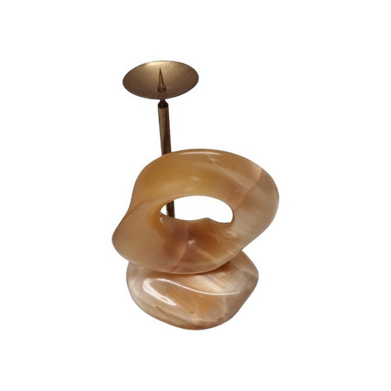 Image 1 of Portacandele di design in calcite arancione