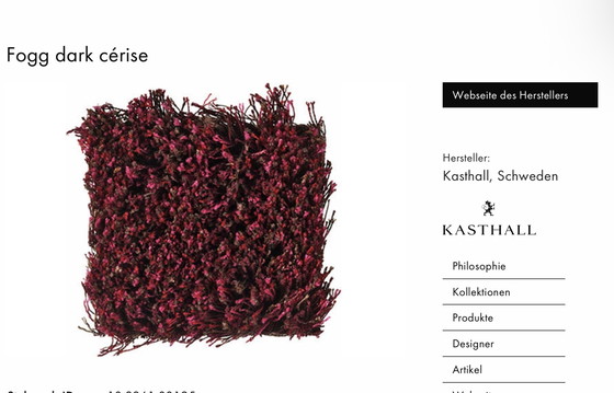 Image 1 of Tappeto Kasthall Fogg 360 x 200 Lino Cerise scuro rosso viola NP 3800€