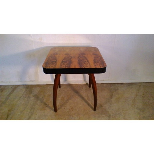 Table basse vintage en bois "araignée" par Jindřich Halabal, 1930