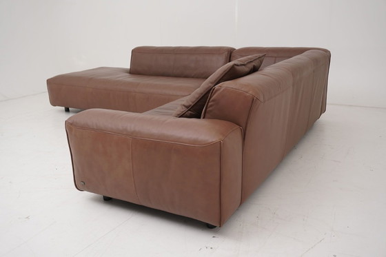 Image 1 of Rolf Benz Mio suite, bank, sofa, hoekbank, leer, bruin