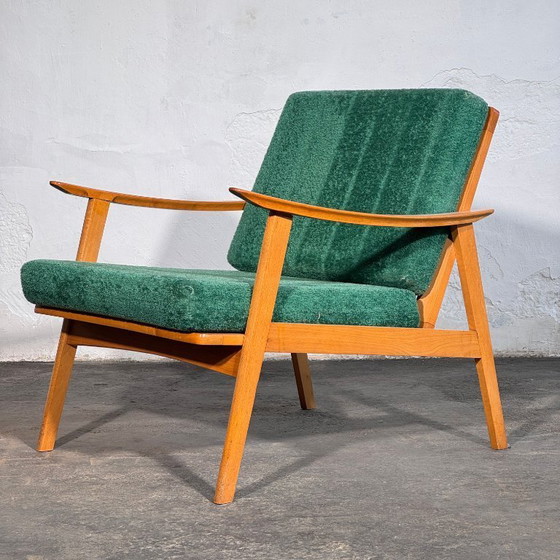 Image 1 of Groene spijlenfauteuil uit het midden van de 20e eeuw, jaren 60