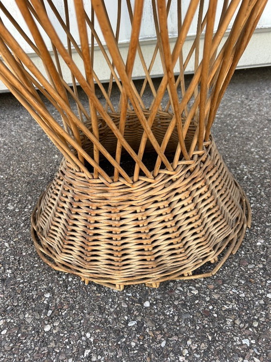 Image 1 of Wicker lounge set, 3 armchairs and a table, 1970s