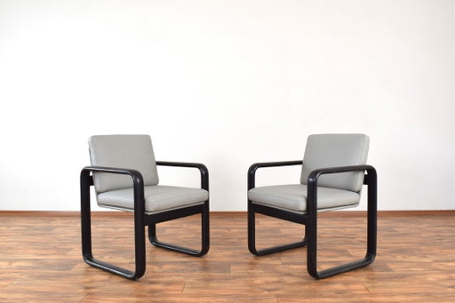 Mid-Century Leather Lounge Chairs by Burkhard Vogtherr for Rosenthal, 1970s, Set of 2