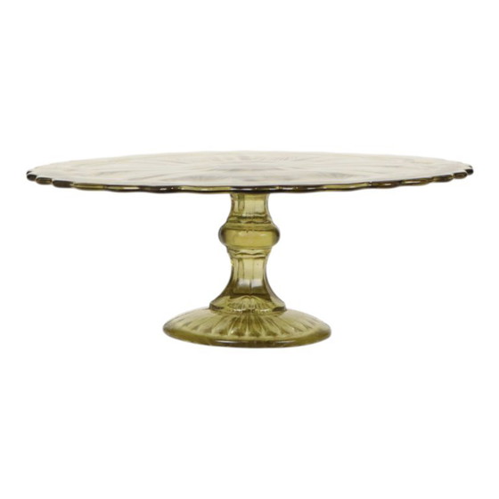 Fuente para pasteles Art Déco, fuente para repostería, vidrio prensado, 27 cm. – Accesorios de mesa, Glass (photo 2 of 11)