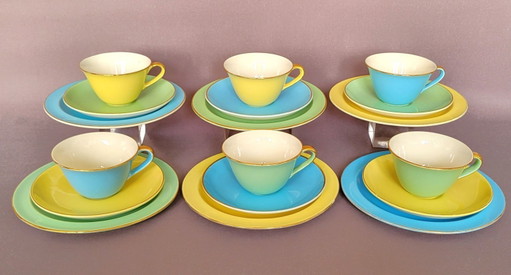 Service 6 personnes Boch Pastel Vintage 60'