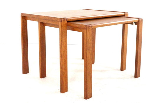 Image 1 of Set van 2 nesting tables bijzettafels Deens vintage