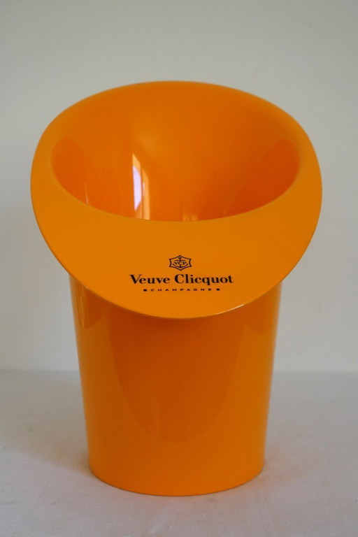 Gran cubo vintage de champán naranja Veuve Clicquot