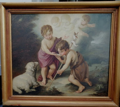 Murillo, Öl auf Holz, 72 x 85 cm, gerahmt, schöne Kopie