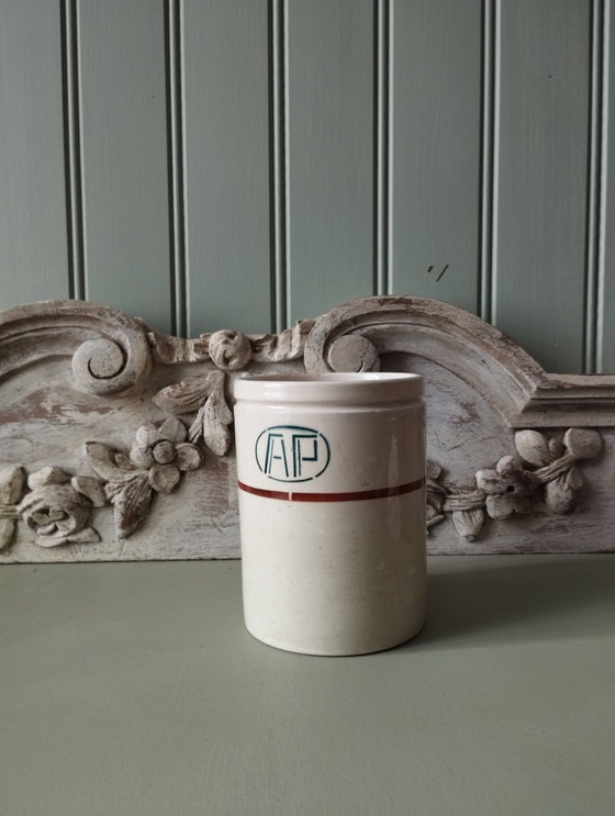 Image 1 of Antieke aardewerken pot "AP"