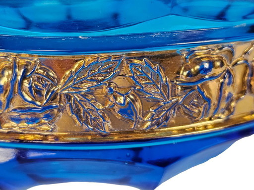 Brockwitz Glass Factory - modello Arianna - Art Déco - Germania - vetro pressato - foglia d'oro - 1929