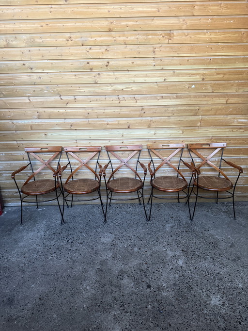 5 x vintage bistro stoelen