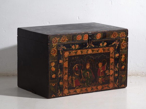 Baule antico dipinto in legno di pino – Cina, circa 1900 – Oggetti decorativi, Iron (photo 6 of 40)