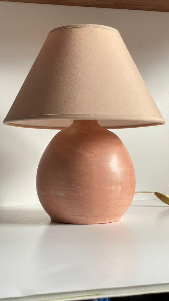 Vintage handgemaakte terracotta lamp – Tafellampen, Textile (photo 6 of 21)