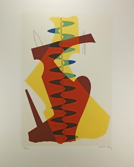 Lithografie in gelimiteerde oplage van Man Ray uit de jaren 70. Handtekening van de auteur en genummerd met potlood.