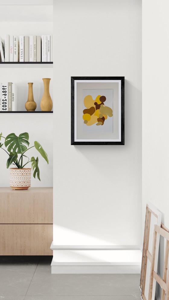 Image 1 of Maria Cascade – Waterval — “Golden Stillness” (Abstract Paper Relief, 2026)