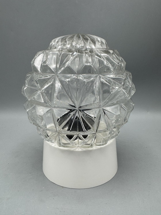 Image 1 of Clear glass lamp with beautiful pattern