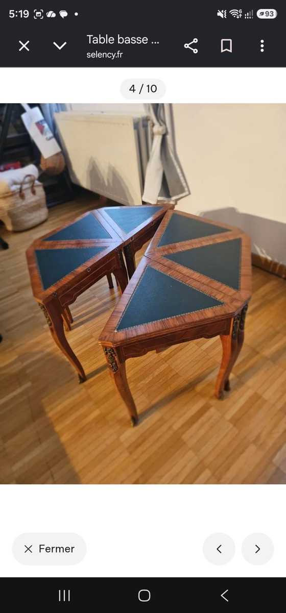 Teilbarer Couchtisch in 6 Teilen, sehr praktisch., Couchtische, Leder, Holz, Braun (Foto 5 von 10)