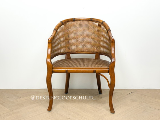 Image 1 of 4x vintage Faux bamboe stoelen in de stijl van Giorgetti, Grange gemerkt