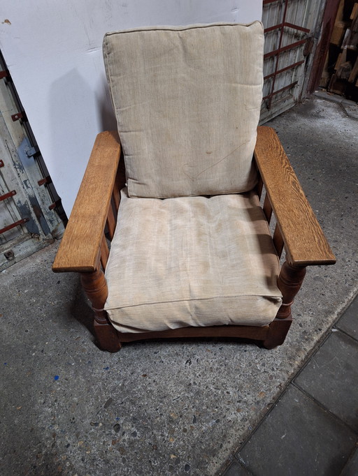 Sedia da fumo vintage in rovere