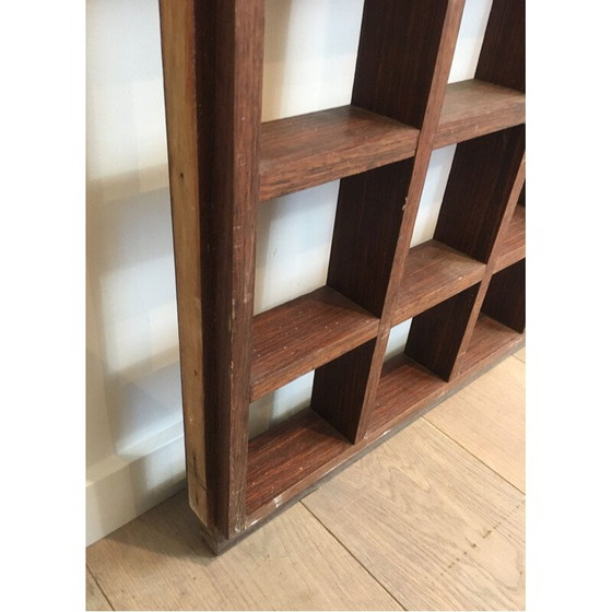 Image 1 of Vintage exotic wood divider shelf, 1970