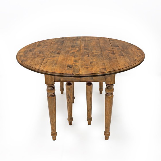 19e-eeuwse Toscaanse iepenhouten uitschuifbare ronde eettafel met vijf bladen – Wood (photo 7 of 13)