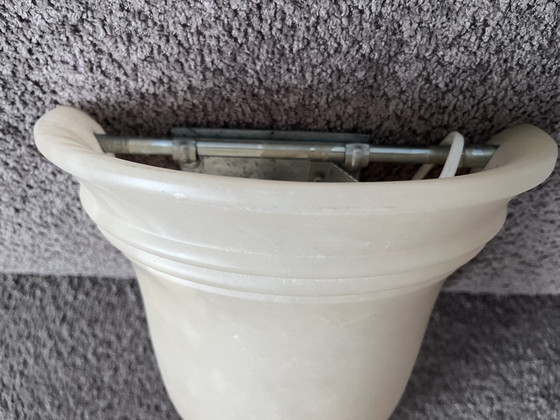 Prachtige vintage grote zware Aljuna messing albast wandlamp – Wandlampen, Other, Brass (photo 6 of 8)