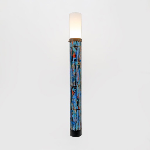 Lámpara de pie italiana de latón esmaltado de Angelo Brotto para Esperia, década de 1960