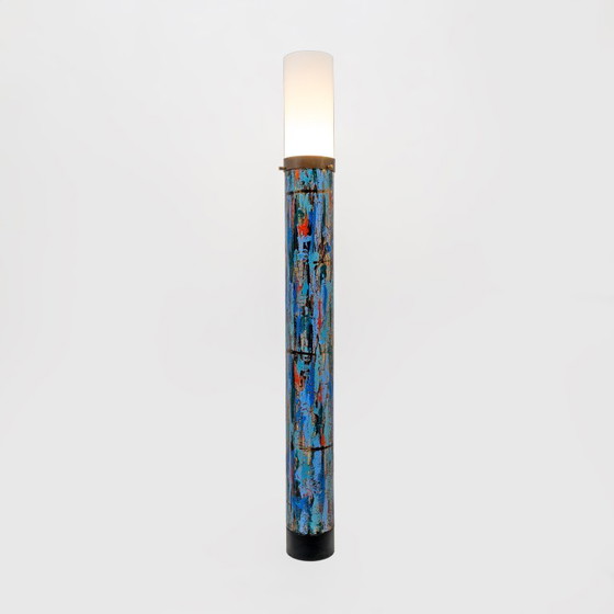 Image 1 of Lámpara de pie italiana de latón esmaltado de Angelo Brotto para Esperia, década de 1960