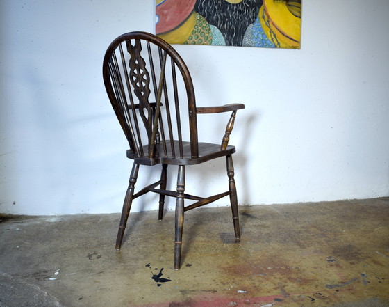 Image 1 of Antique Windsor Wheelback Chair Armchair