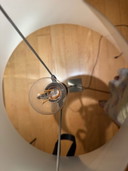 The Luceplan Costanza telescopic floor lamp with dimmer and diffuser was designed by Paolo Rizzatto. The Costanza floor lamp is