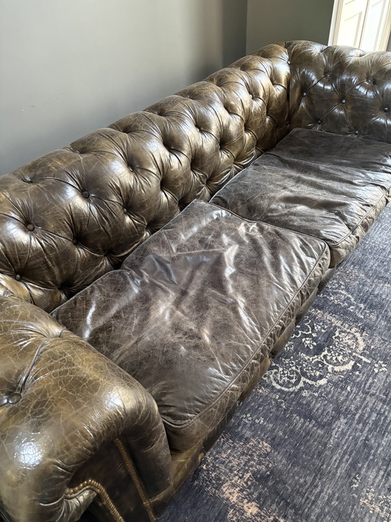 Sofá Chesterfield – Sofás de 3 plazas, Leather, Wood (photo 9 of 9)