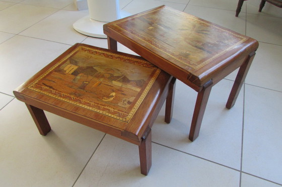 Image 1 of Tables Gigognes Art Déco Vintage, 1930s, Set de 2 