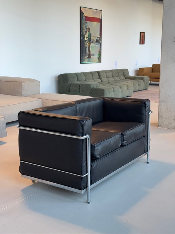 Image 1 of Cassina Le Corbusier LC-2 Set | Schwarzes Leder