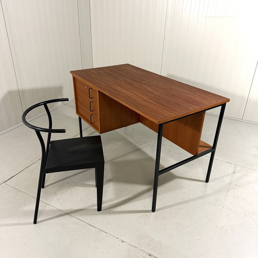 Günter Renkel Desk of Teak and Black Steel 1960's
