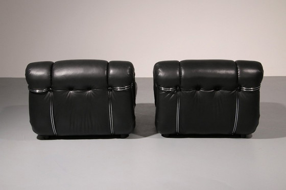 Image 1 of Mimo Padova Black Leader Modulaire Lounge chairs "Velasquez" - 1970