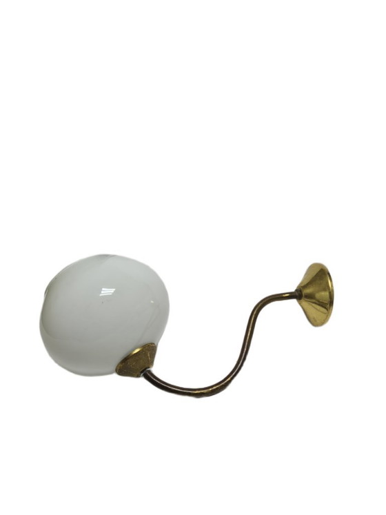 Art Deco wandlamp, Polen, jaren 1950 – Wandlampen, Glass, Metal (photo 4 of 6)