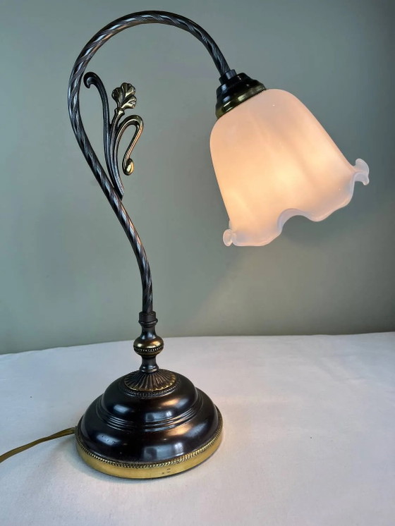 Lampada a tulipano antica – Lampade da tavolo, Metal, Art Deco (photo 2 of 9)