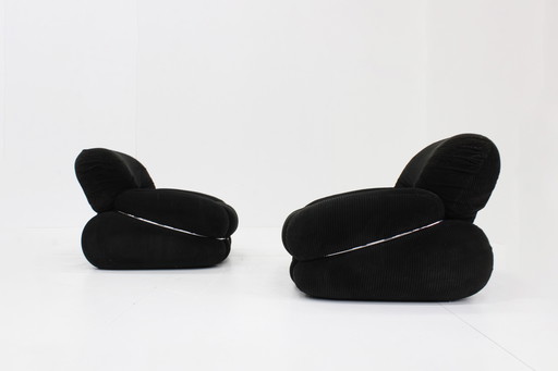 2 x Adriano Piazzesi Okay Armchairs 1970s Italy