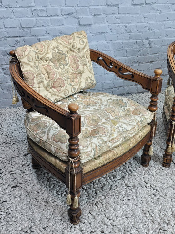 Image 1 of Poltrone da salotto Giorgetti Gallery di design di metà secolo con rivestimento in Gobelin, set di 2, Italia, 1975