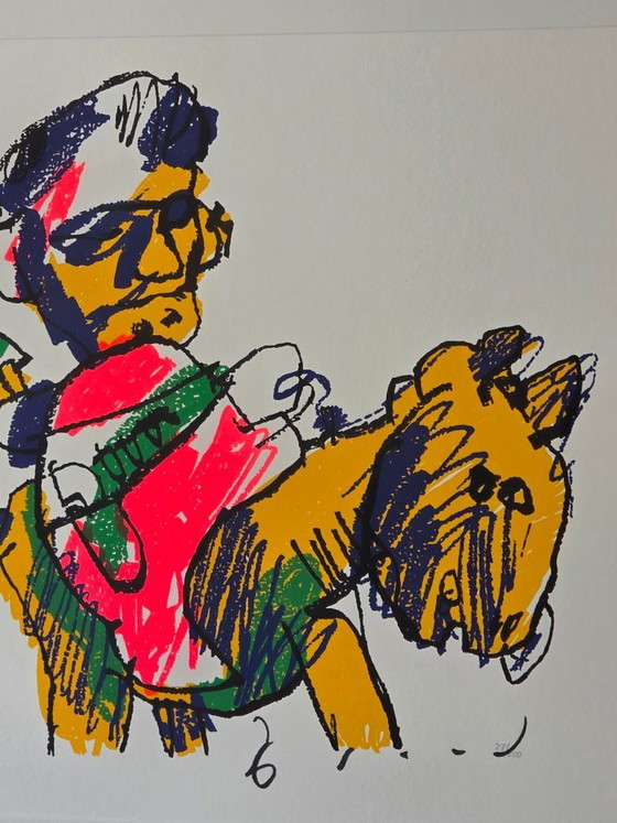 Image 1 of Herman Brood - Man with Horse - 27/200 - Hand-signed