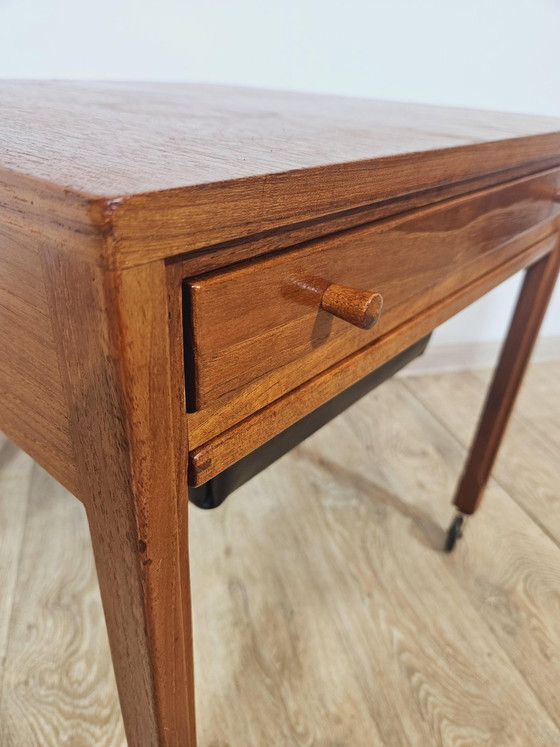 Mid-Century Modern Sewing Table in Teak, Denmark, 1950s-1960s – Desk, Brass, Mid Century Modern (photo 8 of 19)