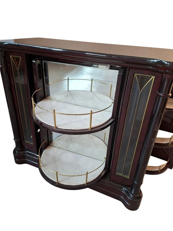 Image 1 of Zeldzame jaren '70 "MASTRO CAPPELLINI" mahoniehouten draaibare barkast