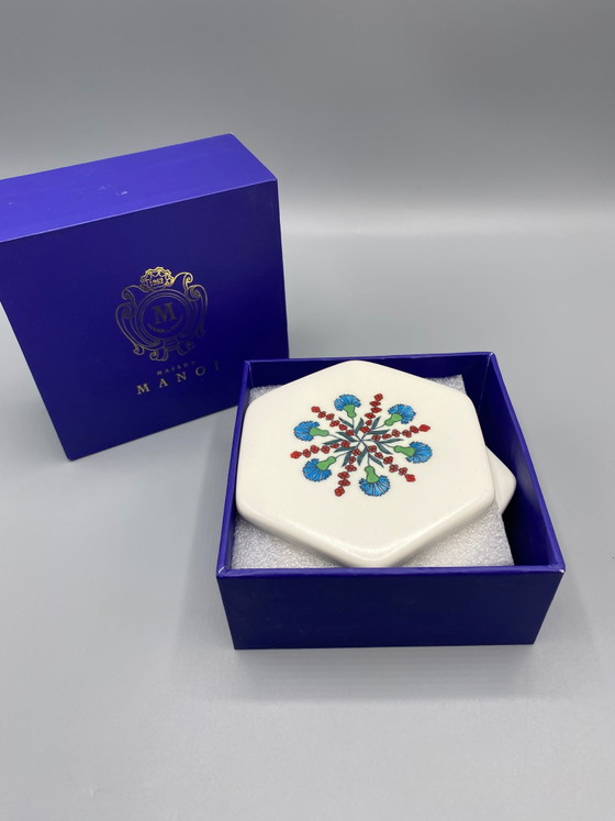 Maison Manoï – Ensemble de 4 sous-verres de jardin en porcelaine – Bát Tràng – Objets déco (photo 4 of 4)