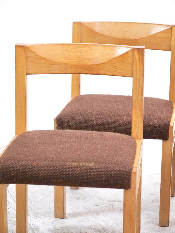 Brutalistisch Design Massief Licht Eiken Salonstoelen Jaren 70, Set van 6 – Eetkamerstoelen, Wood (photo 3 of 26)