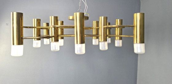 Image 1 of Lustre Sciolari du milieu du siècle avec 13 points lumineux