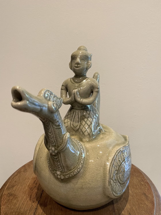 Image 1 of Celadon-glazed kendi