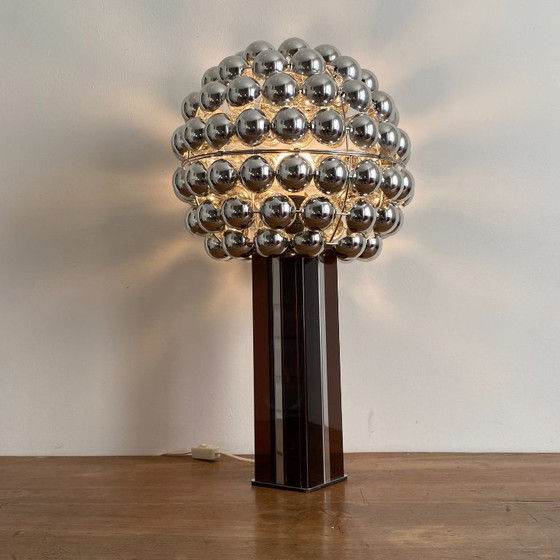 Kinetic Lamp. 1970. Smoked Plexiglas. Space Age. – Table lamps, Metal (photo 4 of 7)