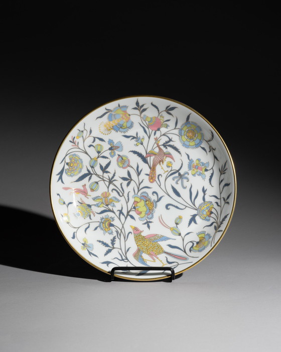 Image 1 of Rosenthal Classic Rose Vase & Matching Decorated Plate Multicolour Flora & Gold 