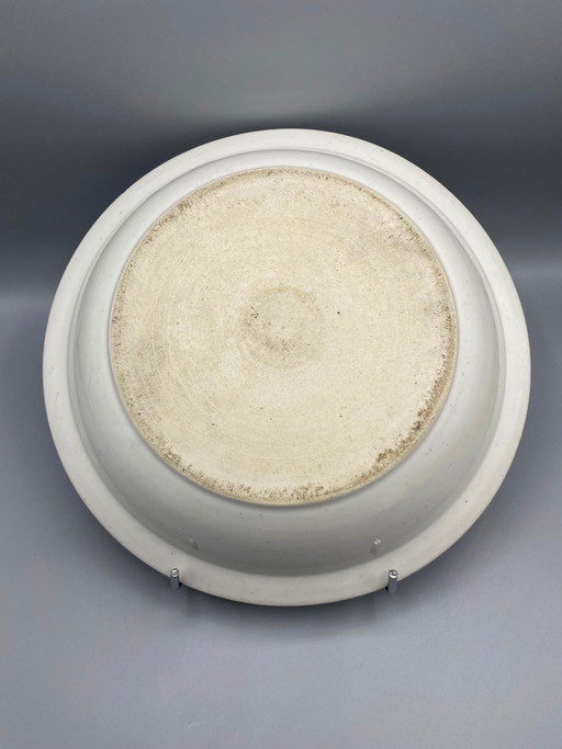 Grand bol ancien en faïence, décor d'œillets et de fleurs sauvages – servies (photo 2 of 4)