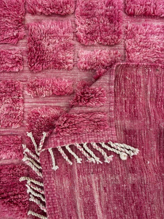 Image 1 of Moroccan Mrirt Rug Handmade Wool – Large Pink Berber Area Rug 200x320 cm
